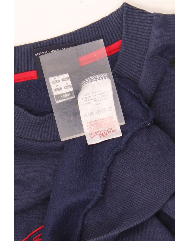 UMBRO Womens Graphic Sweatshirt Jumper UK 14 Medium Navy Blue Polyester
