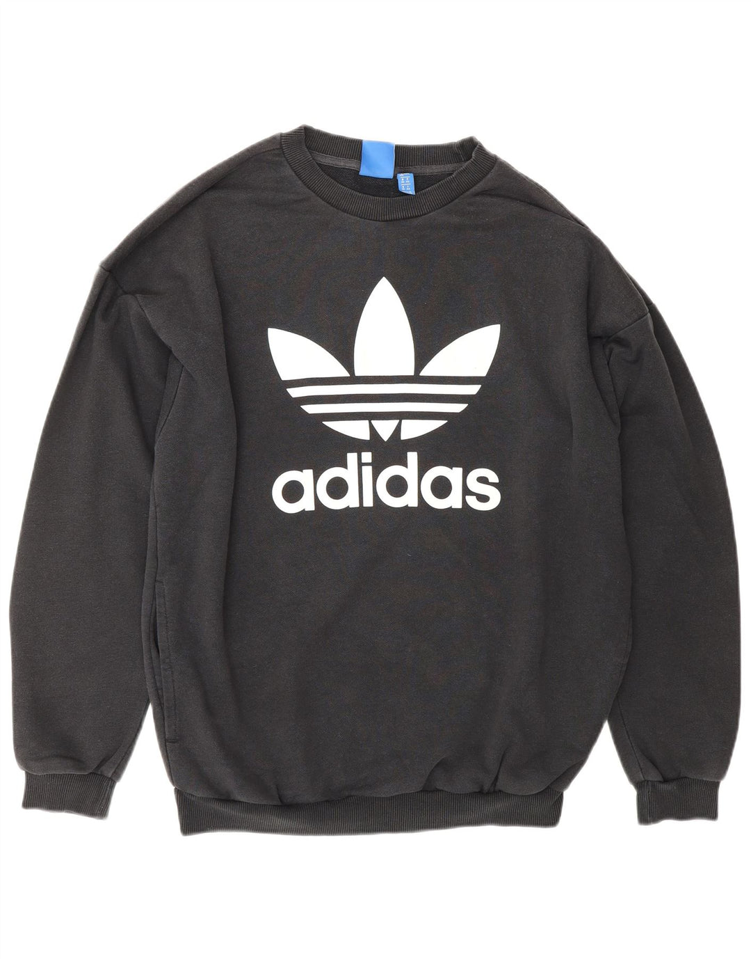 ADIDAS Womens Graphic Sweatshirt Jumper UK 12 Medium Black Cotton