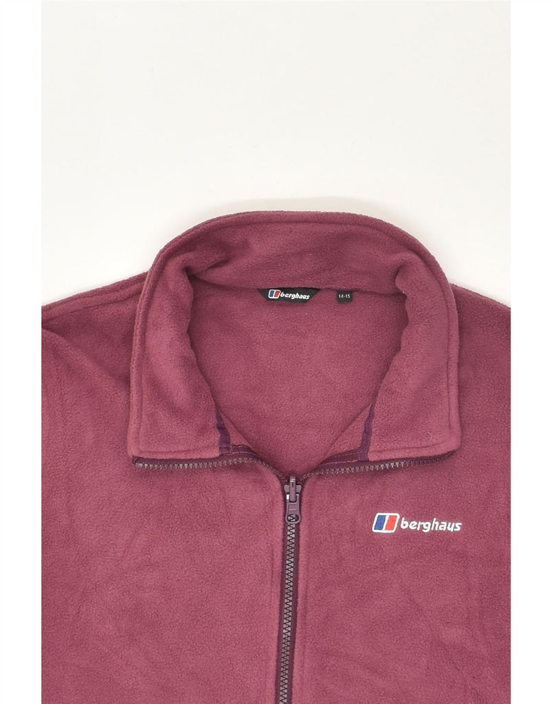 BERGHAUS Boys Fleece Jacket 14-15 Years Burgundy Polyester | Vintage Berghaus | Thrift | Second-Hand Berghaus | Used Clothing | Messina Hembry 