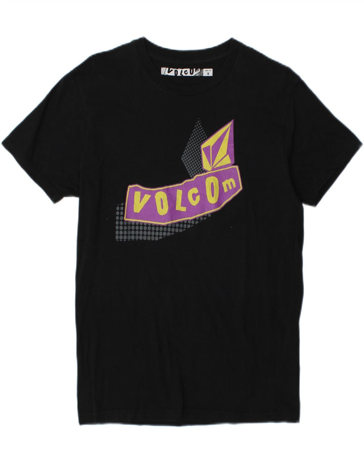 VOLCOM Mens Slim Fit Graphic T-Shirt Top Small Black Cotton Vintage Volcom and Second-Hand Volcom from Messina Hembry 