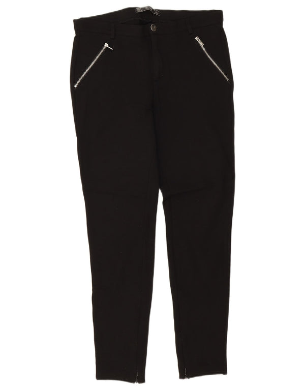 Zara Womens Trafaluc Slim Chino Trousers Large W30 L28 Black Viscose