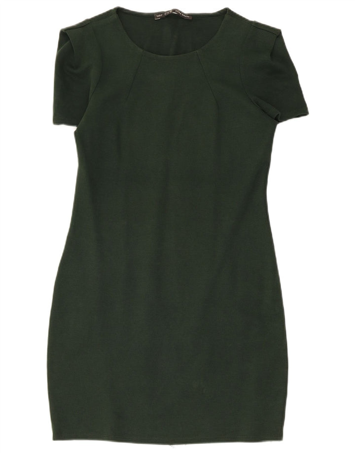 Zara Womens Sheath Dress UK 12 Medium Green