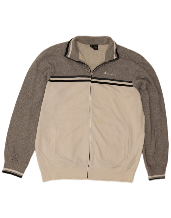 Champion Mens Tracksuit Top Jacket XL Grey Colourblock Cotton