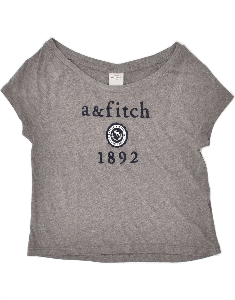 ABERCROMBIE & FITCH Girls Graphic T-Shirt Top 10-11 Years Medium Grey Vintage Abercrombie & Fitch and Second-Hand Abercrombie & Fitch from Messina Hembry 