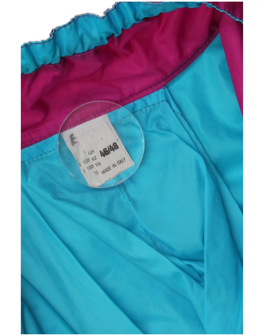 Vintage Mens Graphic Ski Jacket UK 46/48 2XL Blue Colourblock Polyamide