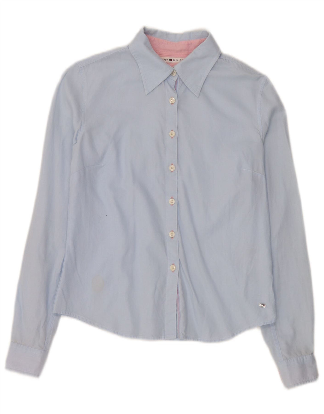 Tommy Hilfiger Womens Shirt US 4 Small Blue Cotton