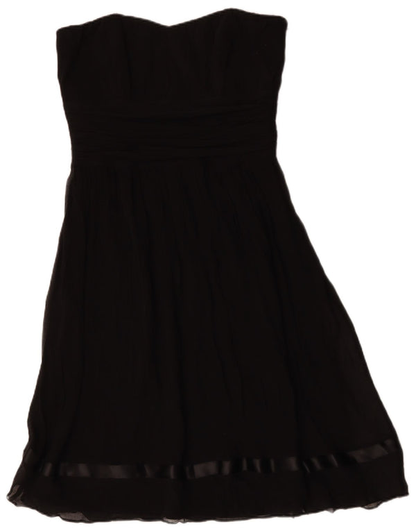 Ted Baker Womens Strapless Dress Size 4 Large Black Silk