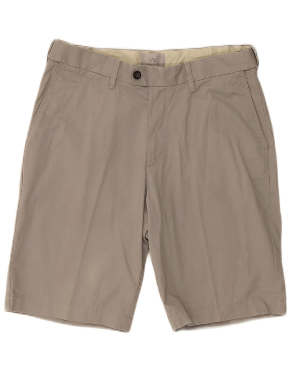 Marks & Spencer Mens Chino Shorts W34 Large Grey Cotton