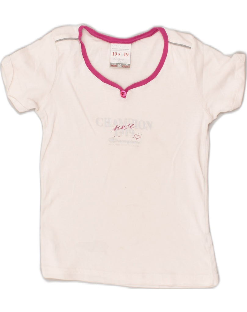 CHAMPION Girls Graphic T-Shirt Top 9-10 Years Medium Pink Cotton | Vintage Champion | Thrift | Second-Hand Champion | Used Clothing | Messina Hembry 