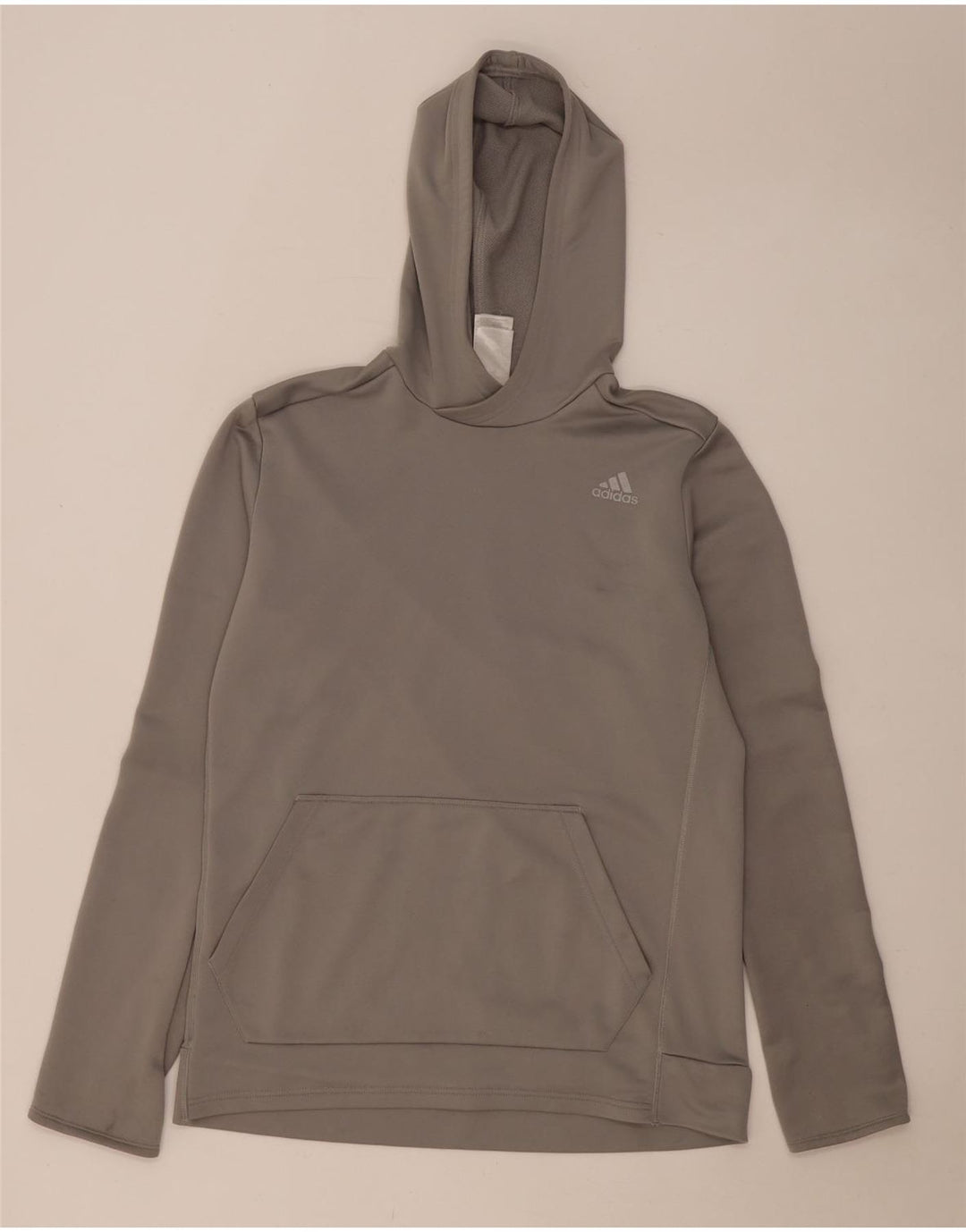 ADIDAS Mens Climalite Hoodie Jumper Medium Grey Polyester