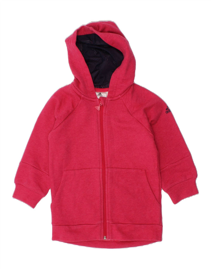 ADIDAS Baby Girls Zip Hoodie Sweater 18-24 Months Pink Cotton Vintage Adidas and Second-Hand Adidas from Messina Hembry 