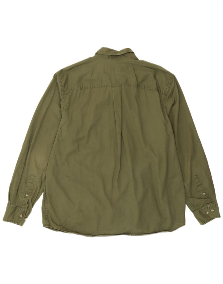 Eddie Bauer Mens Shirt Large Green Cotton