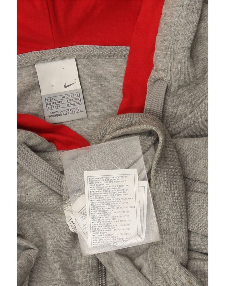 Nike Mens Zip Hoodie Sweater Large Grey Cotton