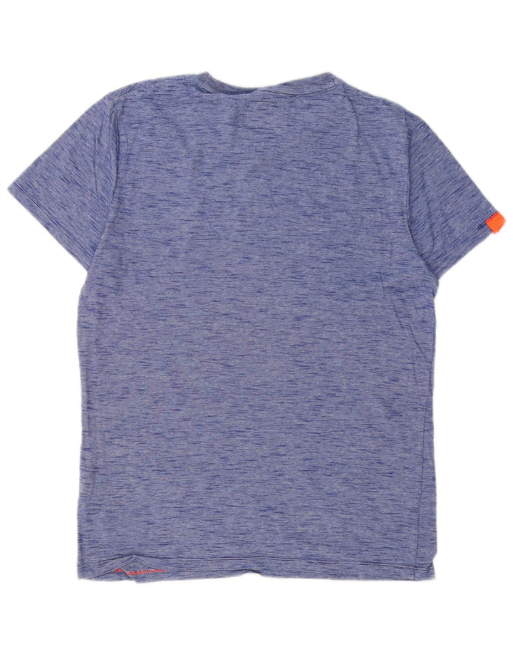 SUPERDRY Mens T-Shirt Top Medium Blue Flecked Cotton