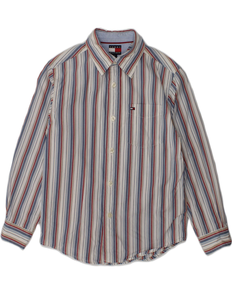 TOMMY HILFIGER Boys Shirt 5-6 Years Large Blue Striped Cotton | Vintage Tommy Hilfiger | Thrift | Second-Hand Tommy Hilfiger | Used Clothing | Messina Hembry 