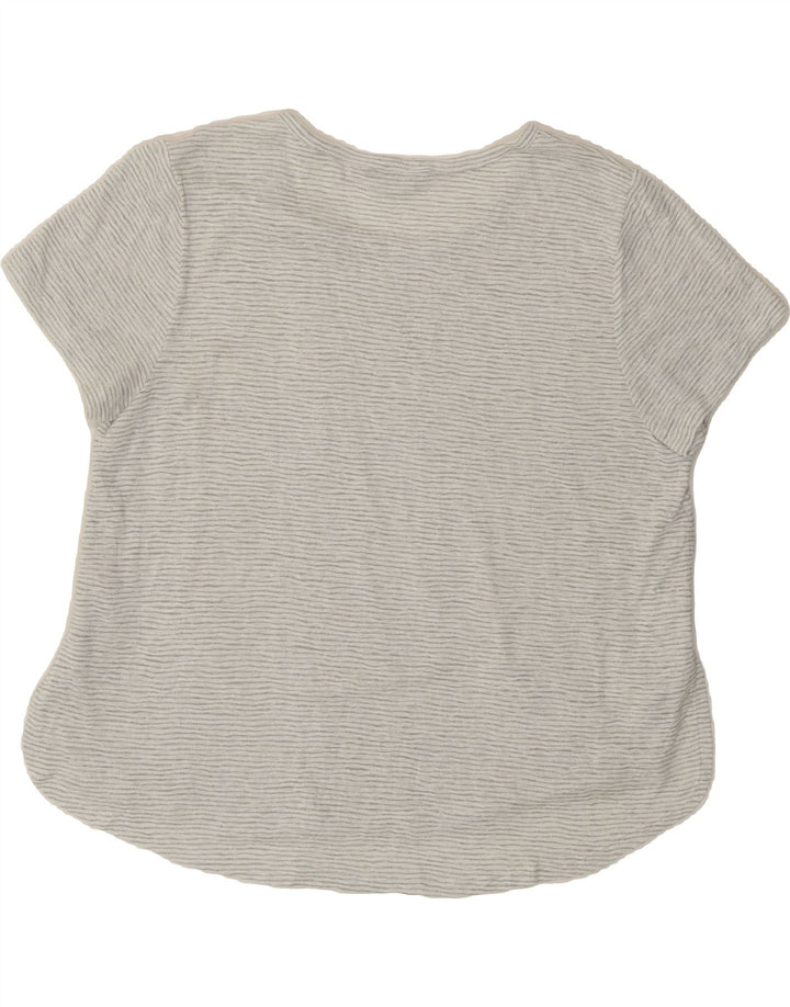 ATHLETA Womens T-Shirt Top UK 18 XL Grey Striped Modal Vintage Athleta and Second-Hand Athleta from Messina Hembry 
