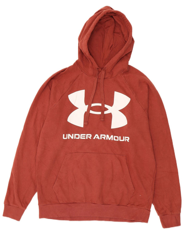 Under Armour Mens Cold Gear Loose Fit Graphic Hoodie Jumper Medium Red