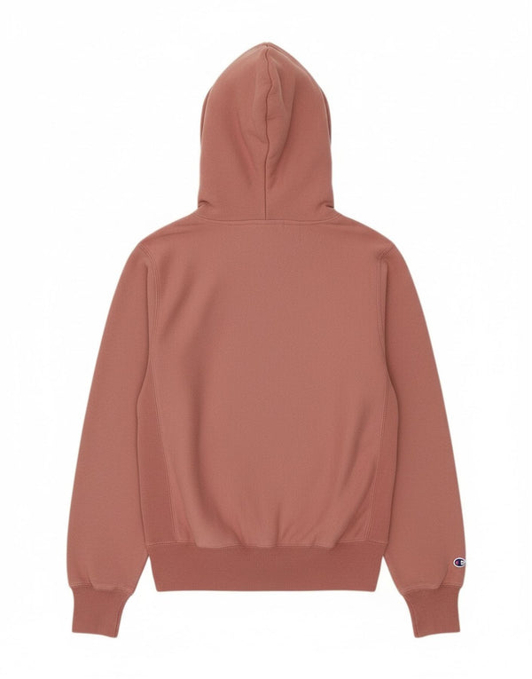 Champion Mens Hoodie Jumper Small Pink Cotton