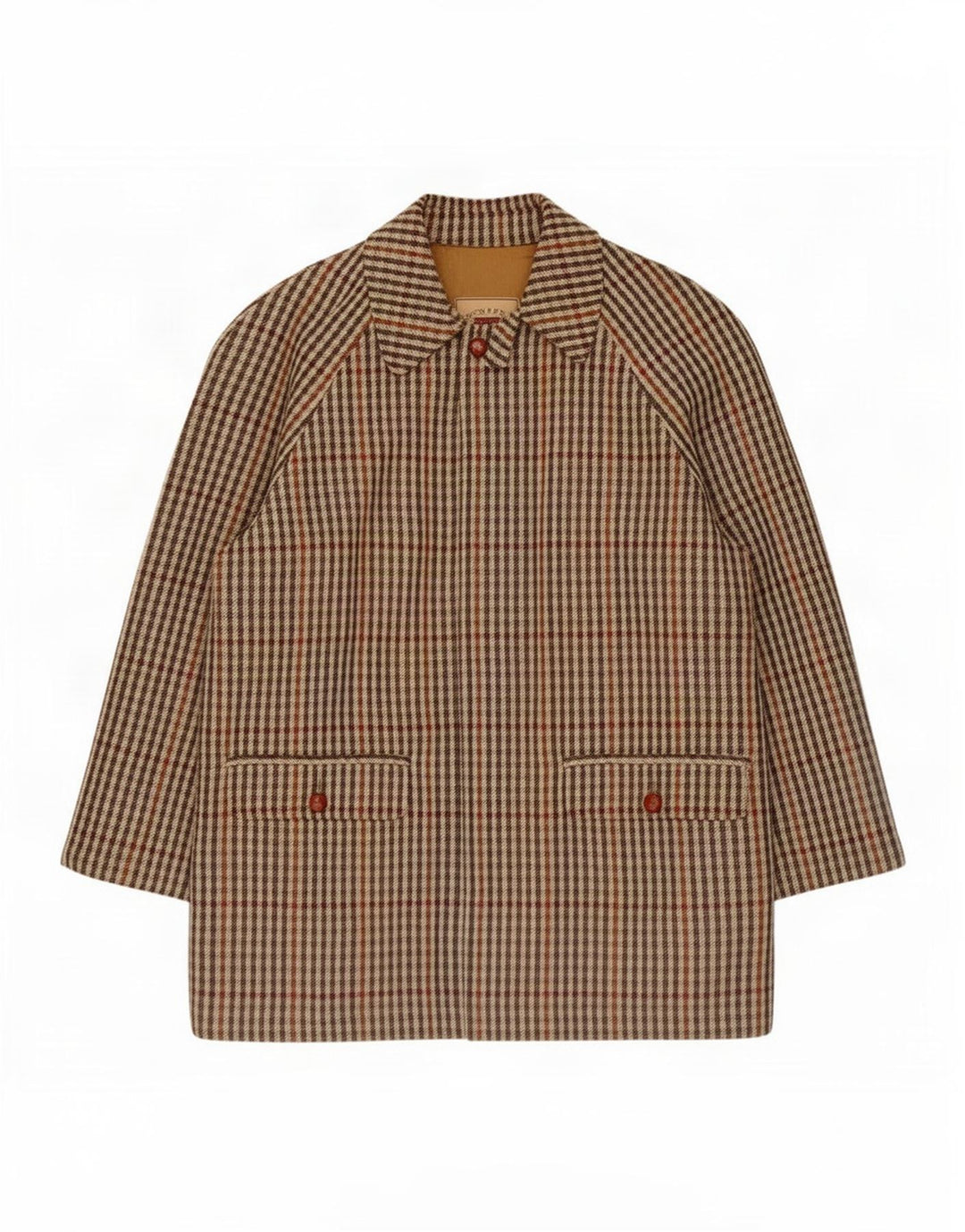 Norton & Wilson Mens Overcoat IT 52 XL Beige Check
