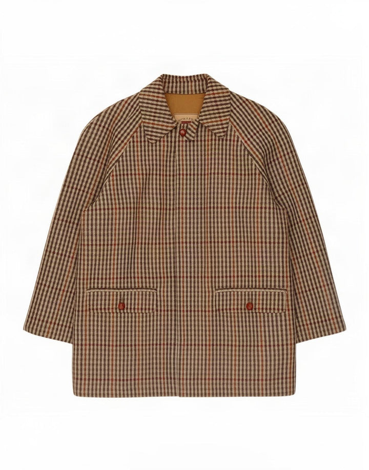 Norton & Wilson Mens Overcoat IT 52 XL Beige Check