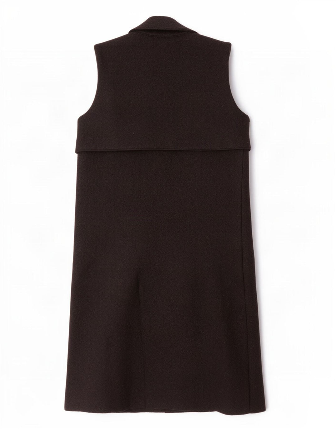 Zara Womens Trafaluc Sleeveless Open Overcoat UK 14 Medium Black Wool