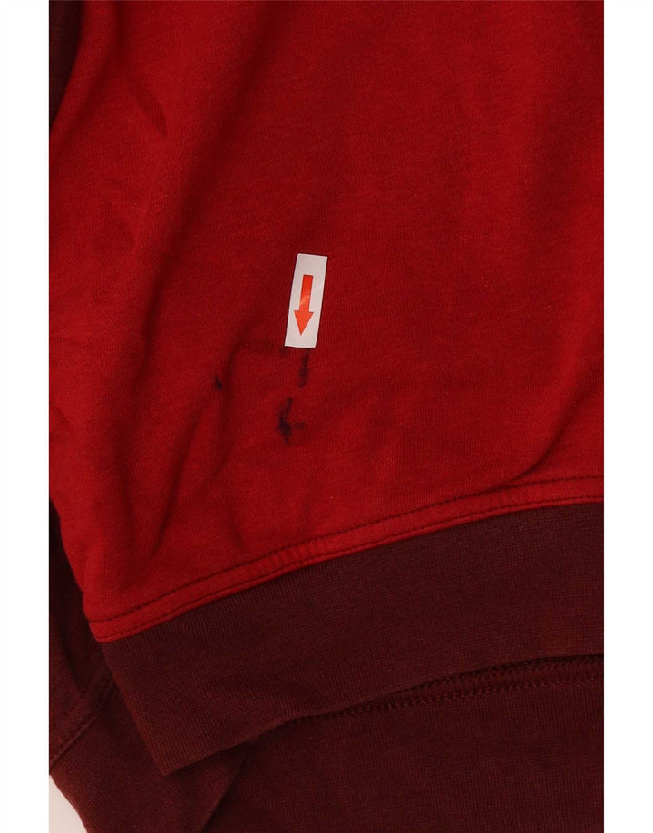 Nike Womens Graphic Sweatshirt Jumper UK 14 Medium Red Colourblock Cotton