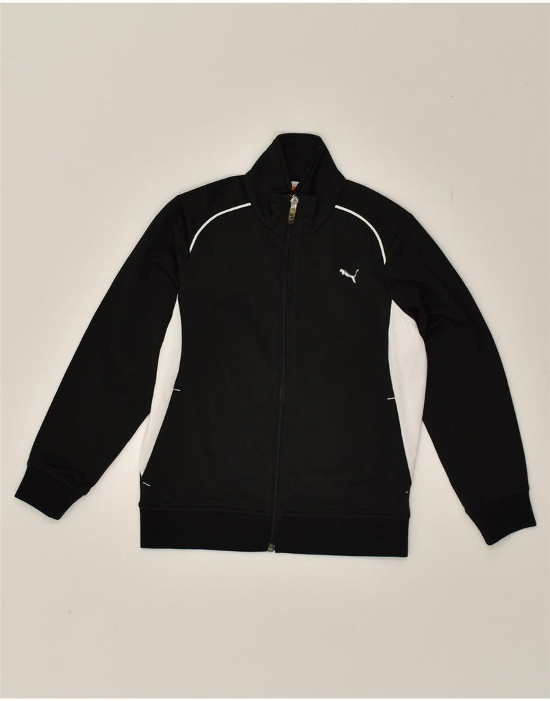 PUMA Boys Tracksuit Top Jacket 7-8 Years Black Colourblock Polyester | Vintage Puma | Thrift | Second-Hand Puma | Used Clothing | Messina Hembry 