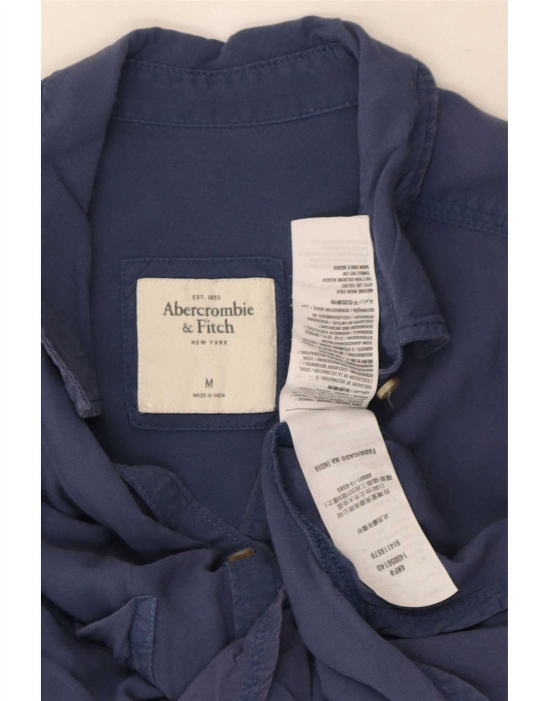 Abercrombie & Fitch Womens Shirt UK 14 Medium Navy Blue Viscose
