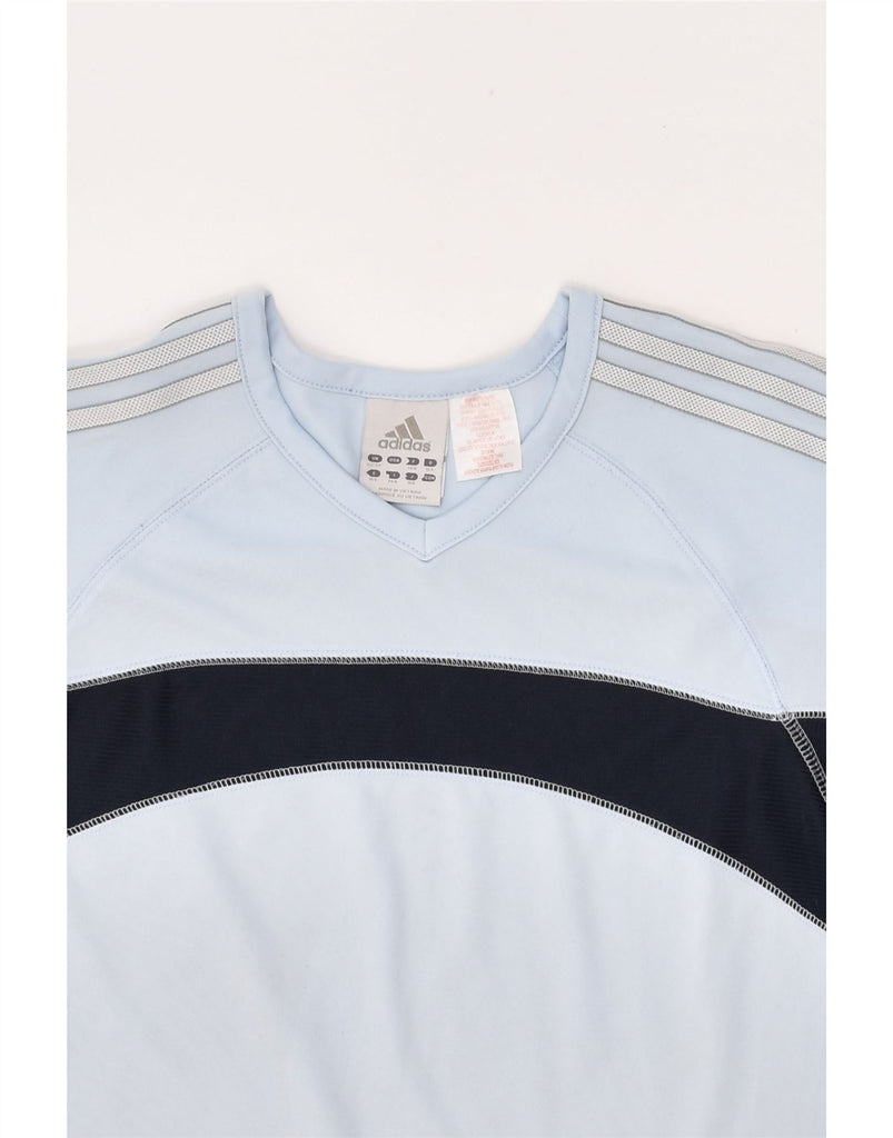 ADIDAS Girls T-Shirt Top 13-14 Years Blue Colourblock Polyester | Vintage Adidas | Thrift | Second-Hand Adidas | Used Clothing | Messina Hembry 