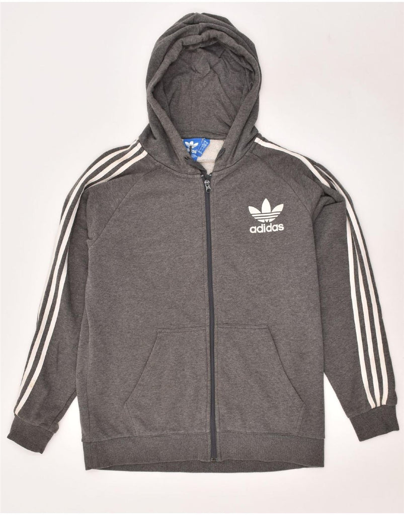 ADIDAS Mens Zip Hoodie Sweater Large Grey Cotton | Vintage Adidas | Thrift | Second-Hand Adidas | Used Clothing | Messina Hembry 