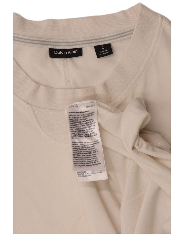 Calvin Klein Mens T-Shirt Top Large White Cotton