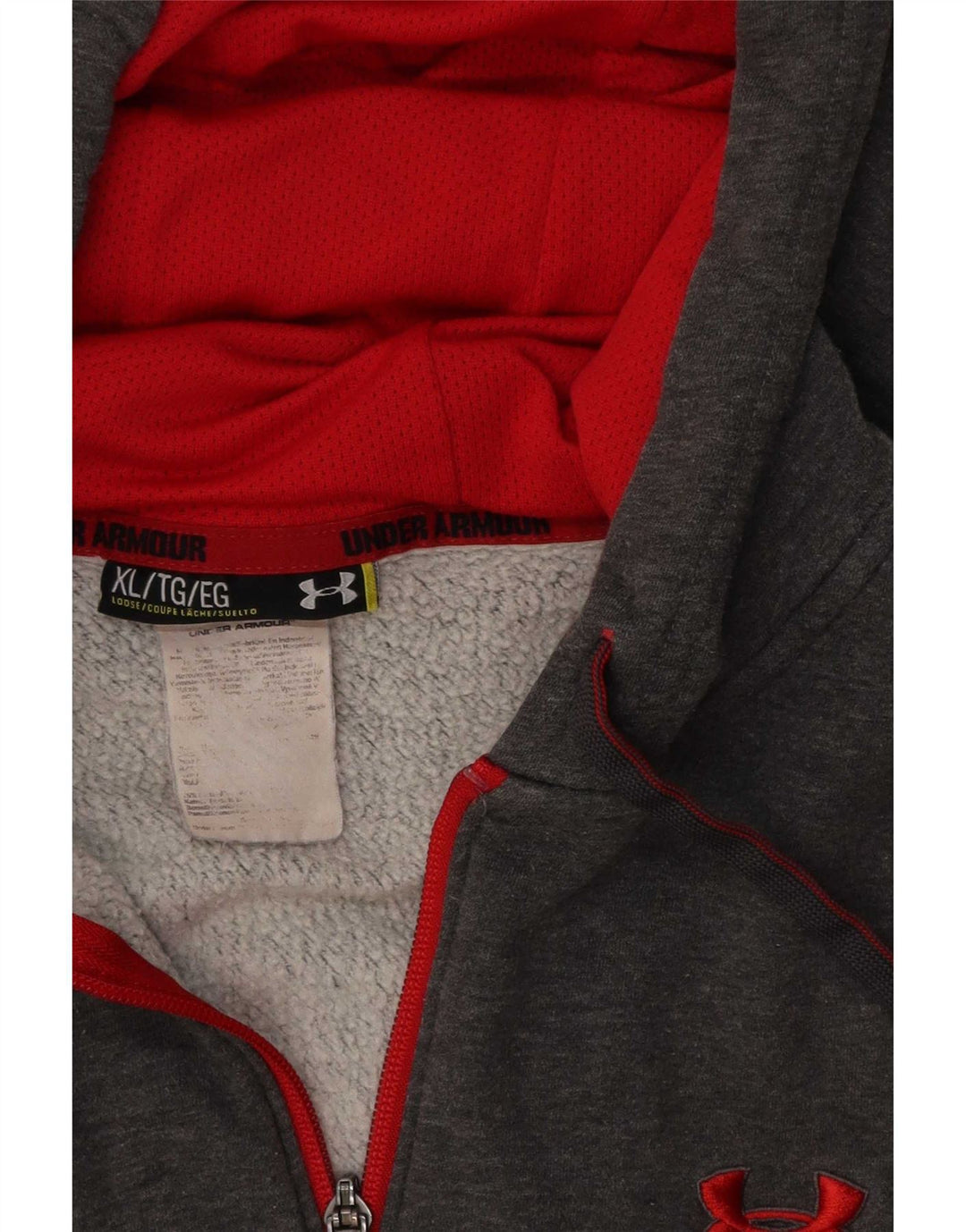 Under Armour Mens Zip Hoodie Sweater XL Grey