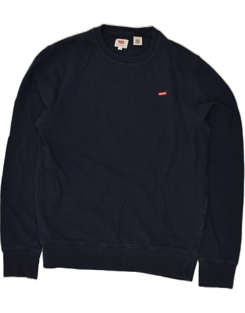 LEVI'S Mens Sweatshirt Jumper Medium Navy Blue Cotton | Vintage Levi's | Thrift | Second-Hand Levi's | Used Clothing | Messina Hembry 