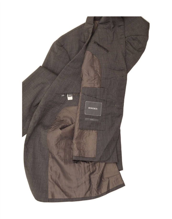 BONOBOS Mens 2 Button Blazer Jacket UK 40 Large Grey Wool Vintage BONOBOS and Second-Hand BONOBOS from Messina Hembry 