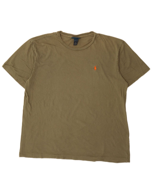Polo Ralph Lauren Mens T-Shirt Top Large Khaki Cotton
