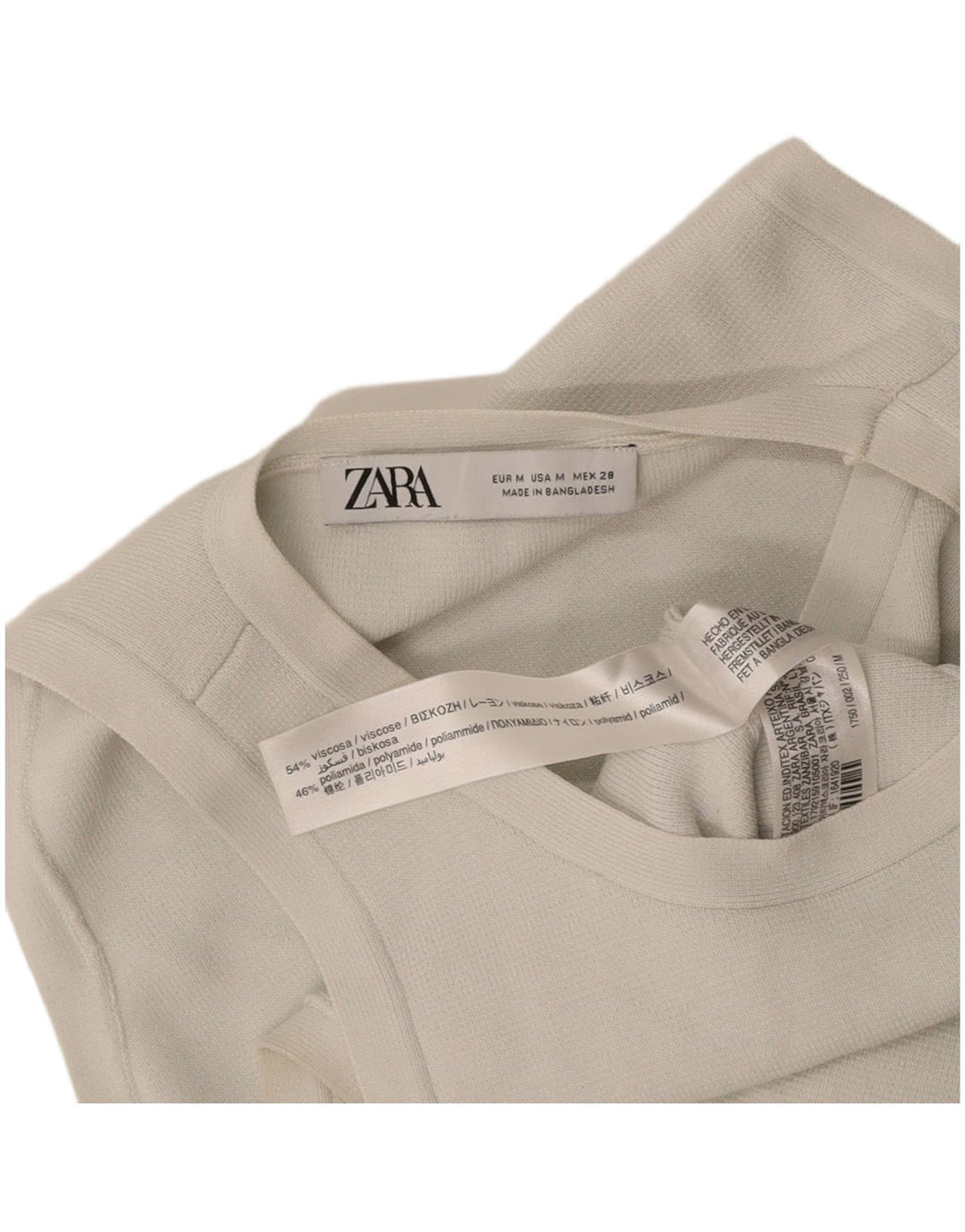 ZARA Womens Crop Vest Top UK 12 Medium White Viscose