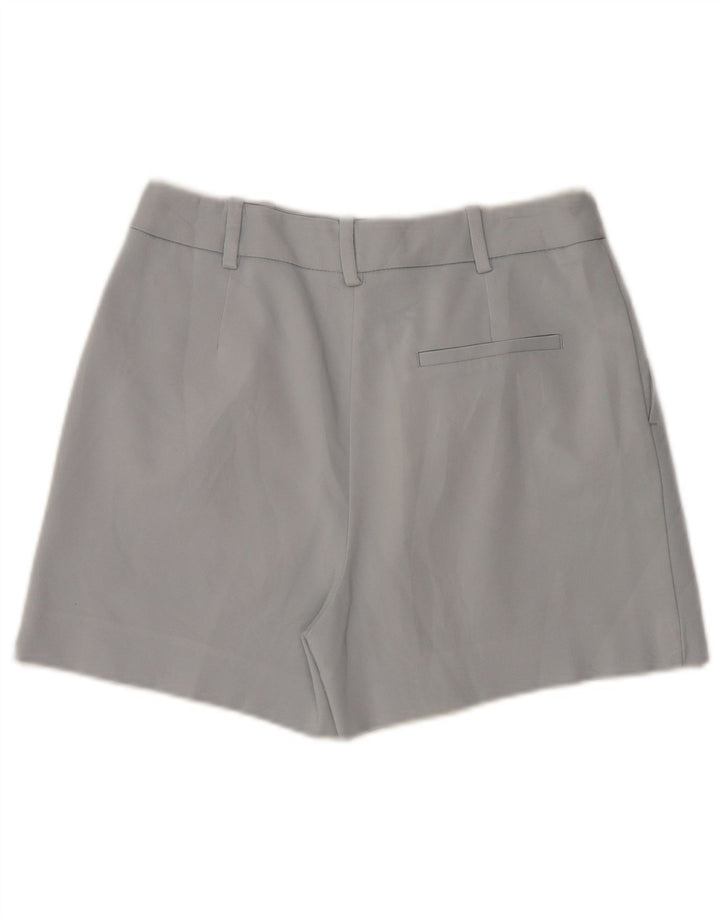 Zara Womens High Waist Chino Shorts Medium W28 Blue Cotton