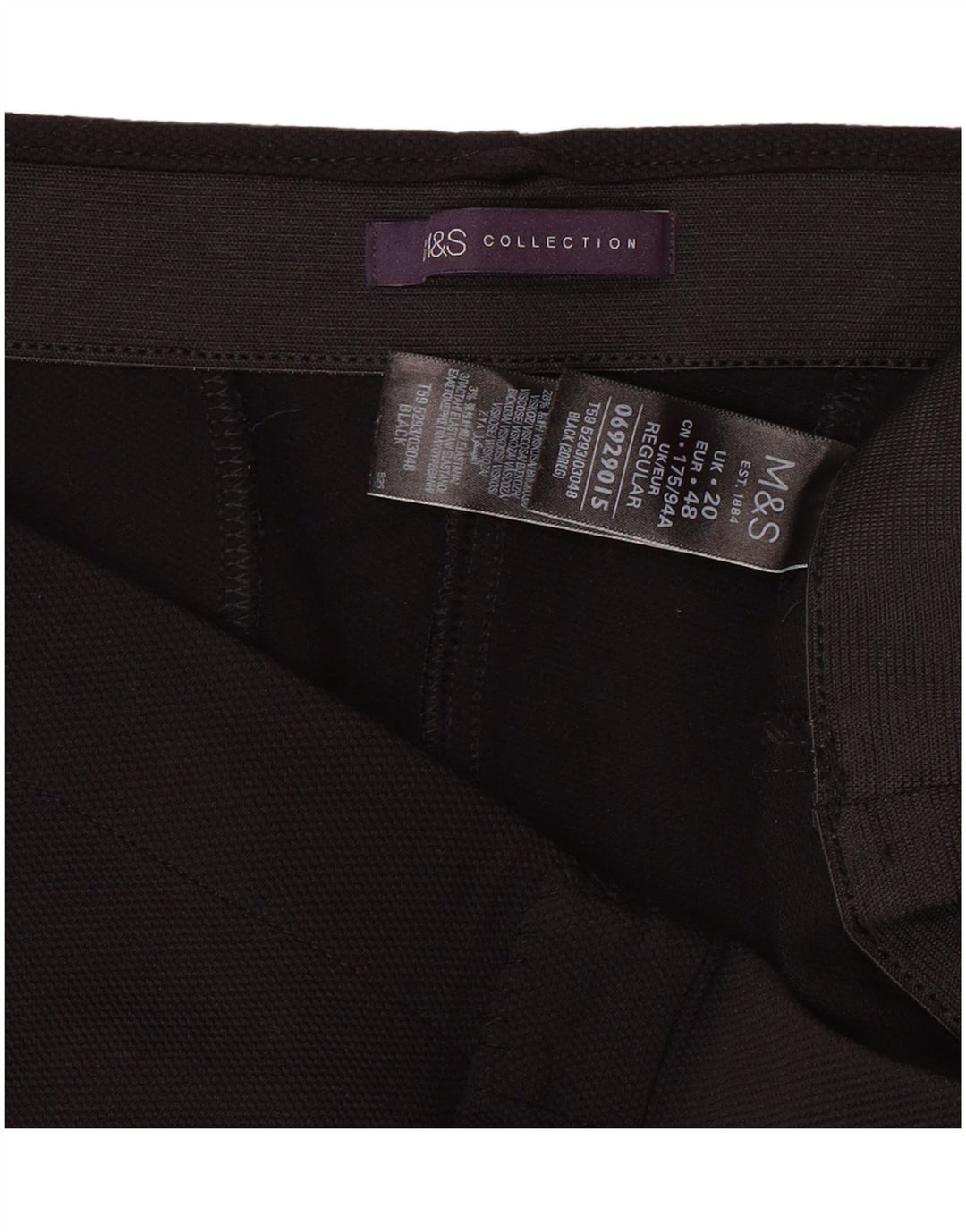 MARKS & SPENCER Womens Stirrup Trousers UK 20 2XL W34 L28 Black Polyamide