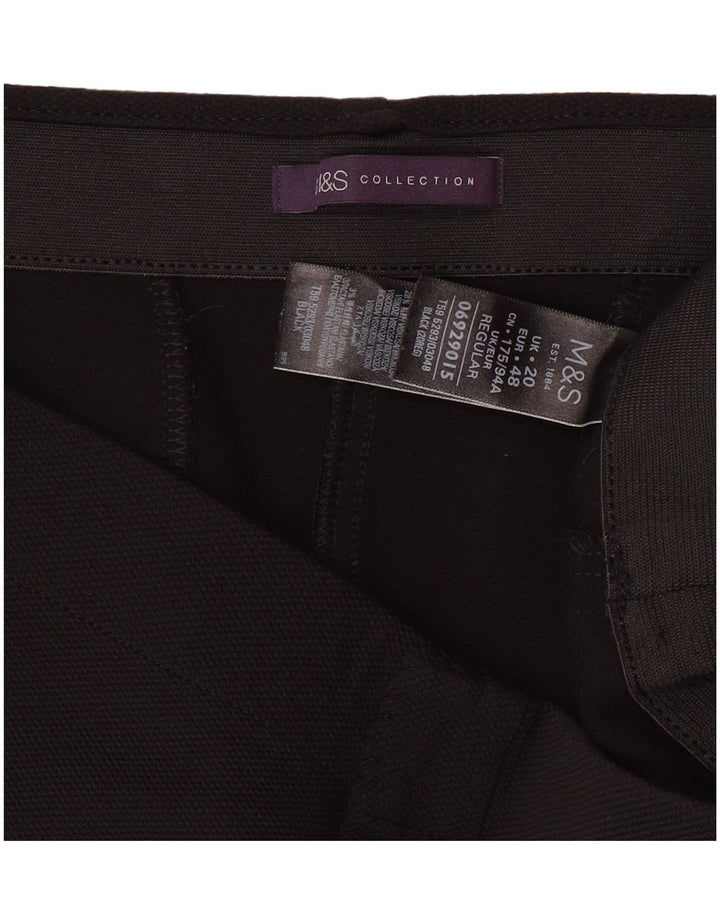 MARKS & SPENCER Womens Stirrup Trousers UK 20 2XL W34 L28 Black Polyamide
