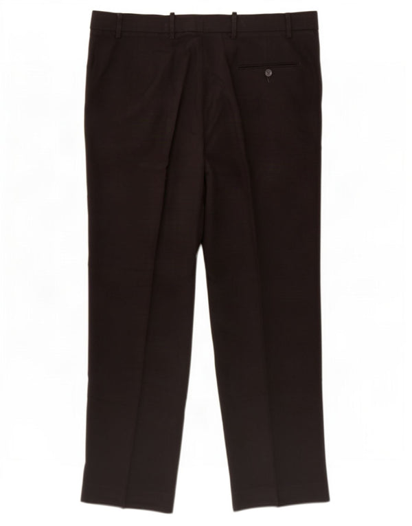 Marks & Spencer Mens Regular Suit Trousers W38 L31 Black Polyester