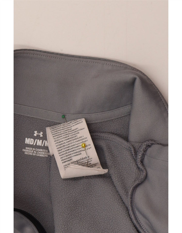 Under Armour Mens Zip Neck Sweatshirt Jumper Medium Grey Polyester