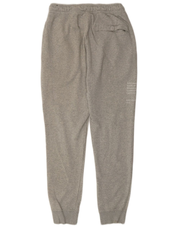 Nike Mens Swoosh Graphic Tracksuit Trousers Joggers Small Grey Cotton