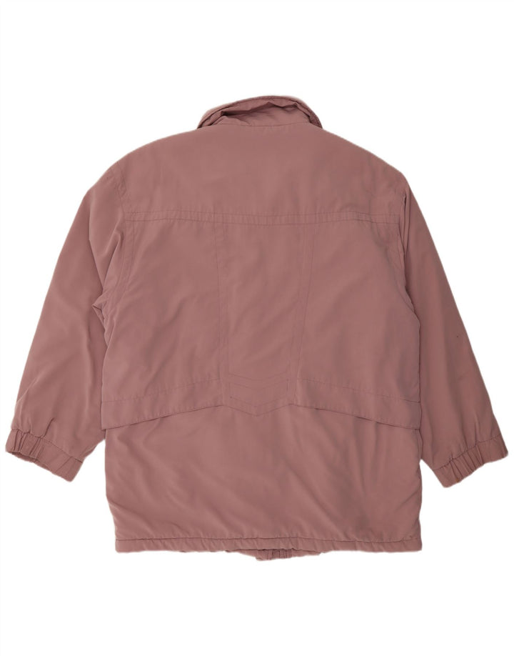 Vintage Womens Oversized Windbreaker Coat EU 42 Large Pink Polyester