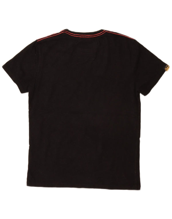 SUPERDRY Mens Graphic T-Shirt Top Large Black Cotton