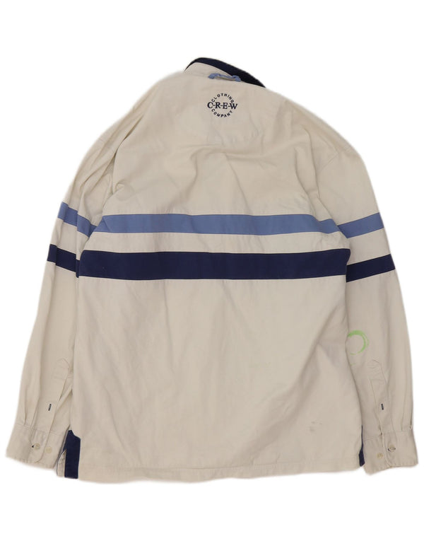 Crew Clothing Mens Pullover Shirt Medium White Striped Cotton