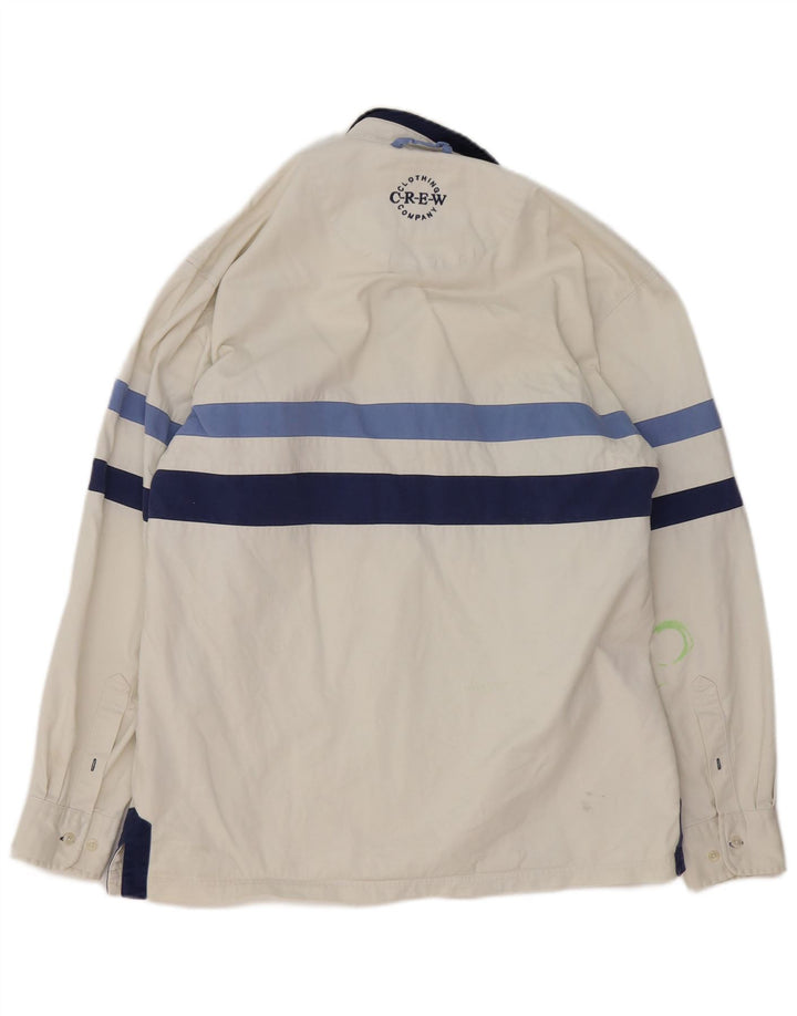 Crew Clothing Mens Pullover Shirt Medium White Striped Cotton