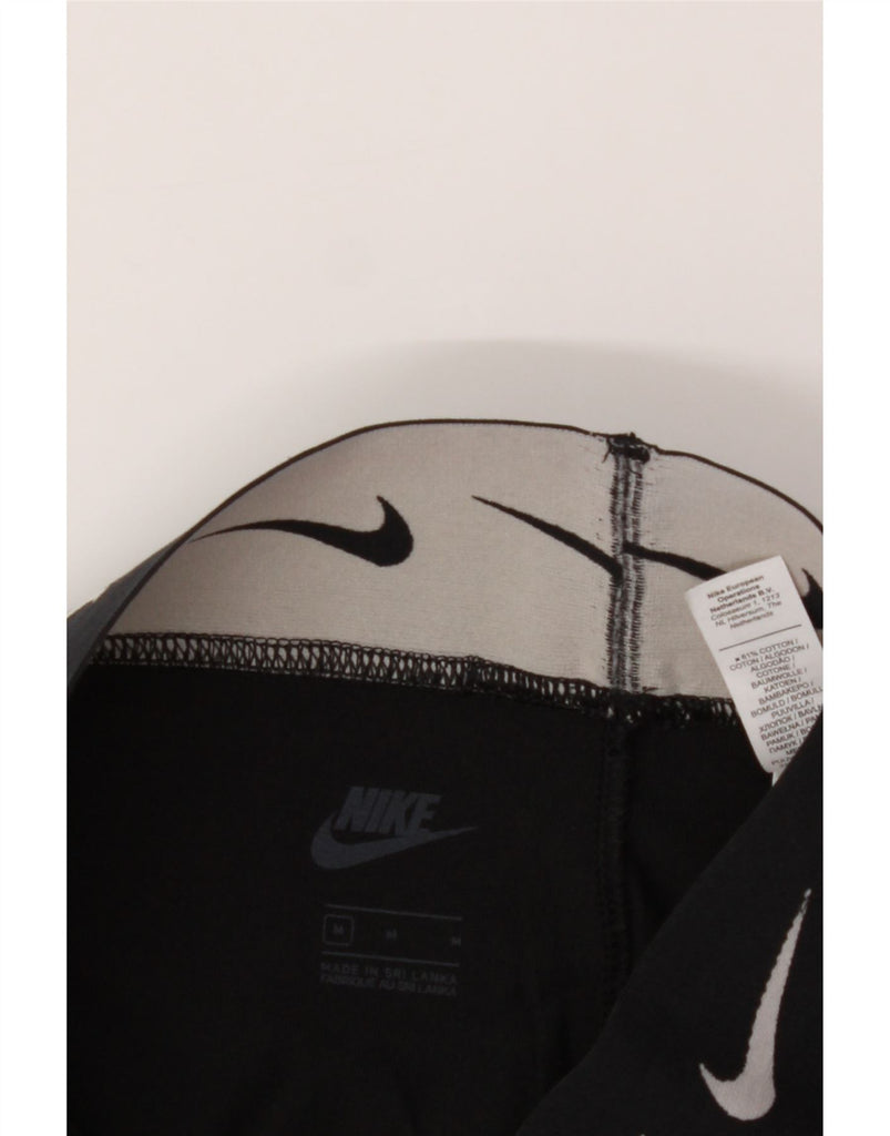 NIKE Womens Graphic Leggings UK 14 Medium Black Cotton Vintage Nike and Second-Hand Nike from Messina Hembry 
