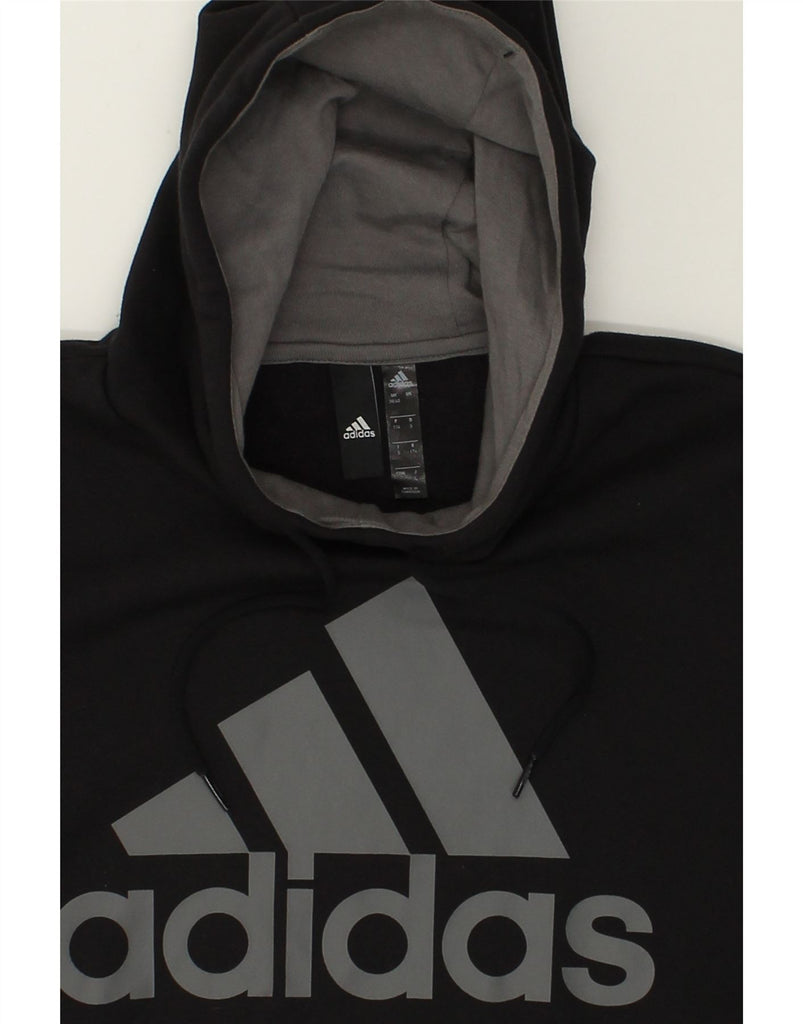 ADIDAS Mens Graphic Hoodie Jumper Size 38/40 Medium Black Cotton | Vintage Adidas | Thrift | Second-Hand Adidas | Used Clothing | Messina Hembry 