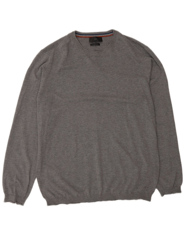 Liu Jo Mens Crew Neck Jumper Sweater 3XL Grey Cotton