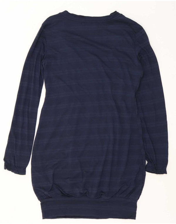 Desigual Womens Long Sleeve Bubble Dress UK 14 Large Navy Blue Polyester